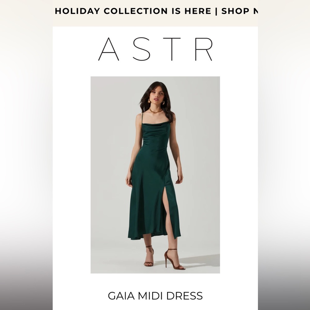 Green astr the label Gaia dress